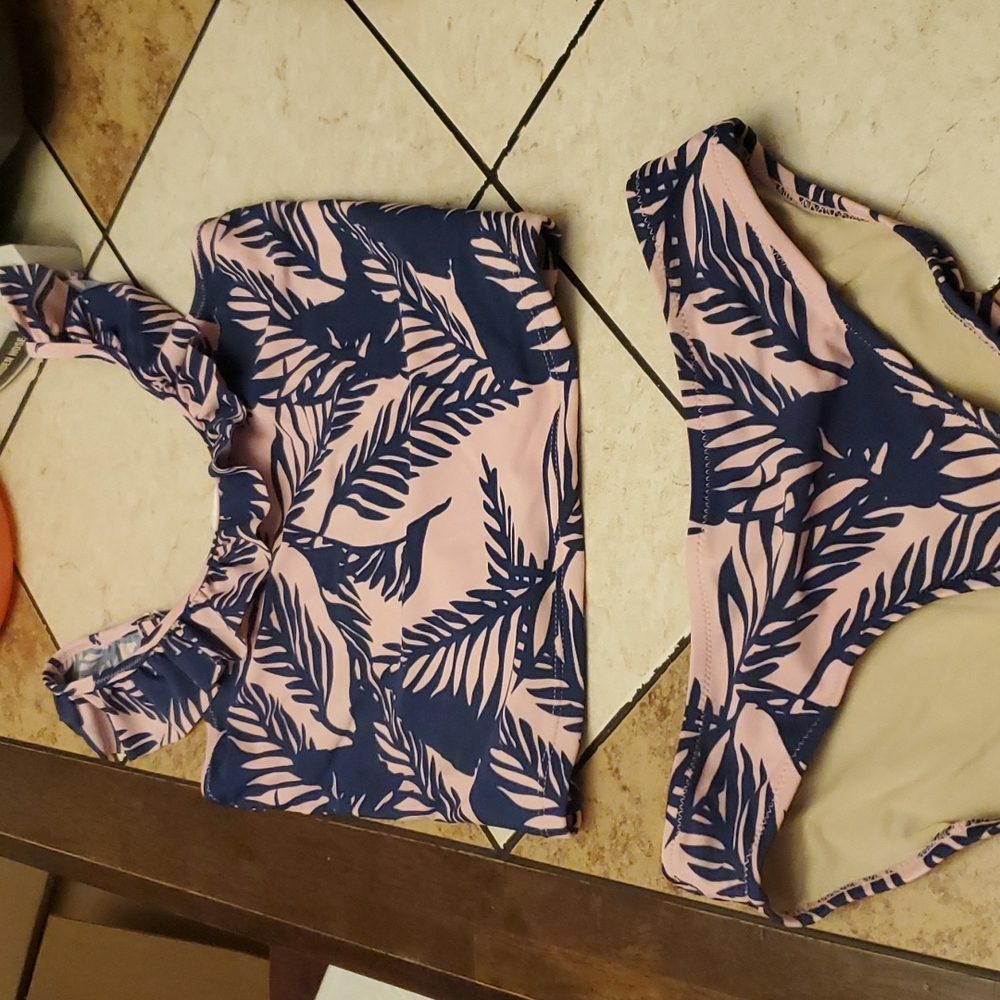 Shade critters ​Girl’s 2-Piece Palm-Print Bikini Top & Bottom Set